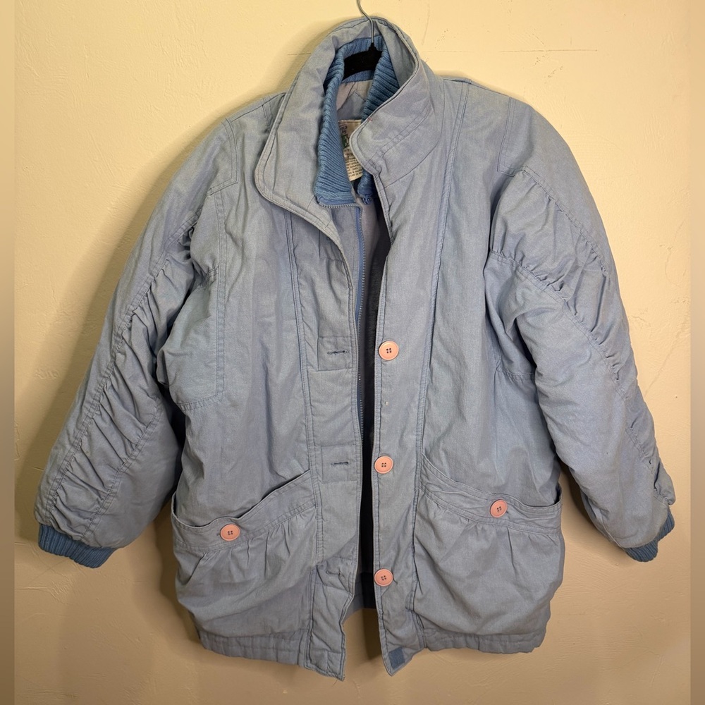 Le Elysées Vintage Powder Blue Puff Jacket (1980s)